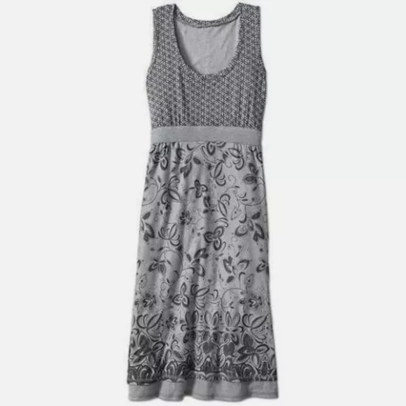 Athleta Dresses & Skirts - Athleta Dress Vyasa Asphalt Gray Tiger Lily Sleeveless Floral